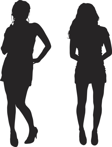 一个女人的矢量剪影。图片下载