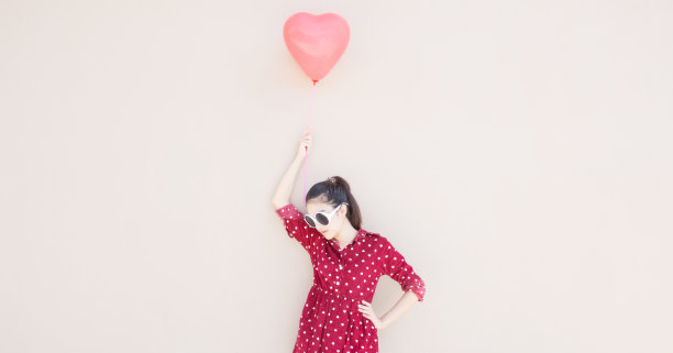 红心女孩气球系列图片下载