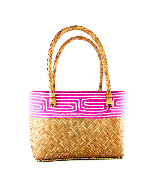 关闭柳条袋孤立图片下载