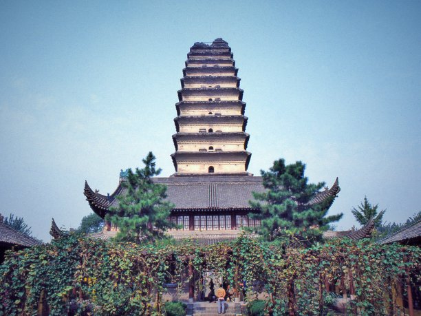 西安，小雁塔，万里路图片下载