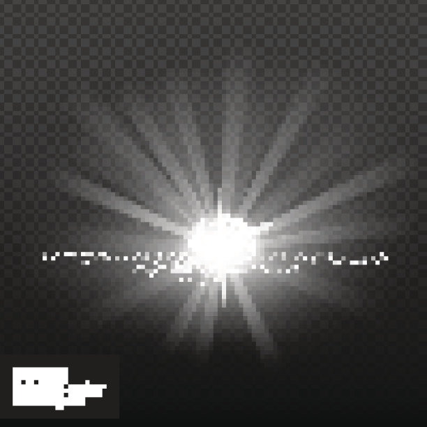 水面上的日出。日落。真正的透明效果。向量的股票素材图片