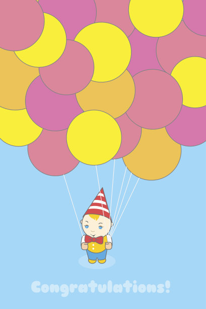 年轻人拿着许多彩色的气球图片下载