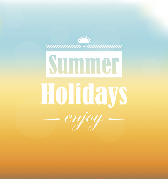 在沙滩、大海、天空和炽热的太阳上度过暑假图片下载