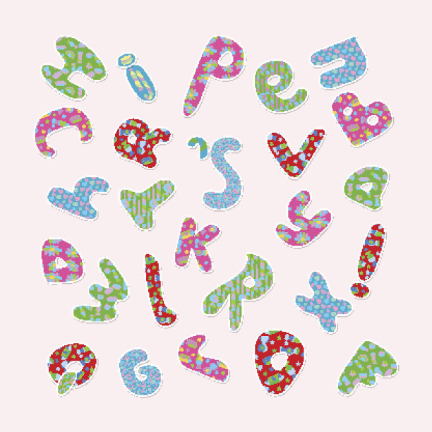 彩色字母图案图片下载