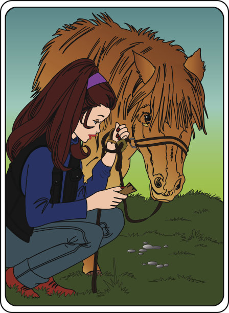 马的女孩图片下载