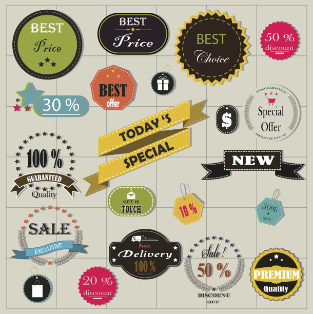 大套贴纸和丝带为您设计图片下载