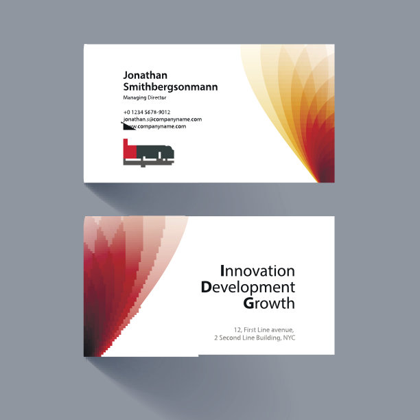 矢量名片模板与软形状和波浪backgro图片下载