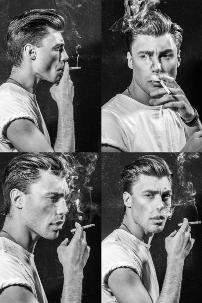 抽烟的帅哥图片下载