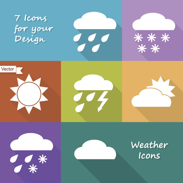 彩色图标设计的天气预报图片下载