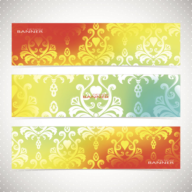 巴洛克风格的横条幅。现代向量图片下载