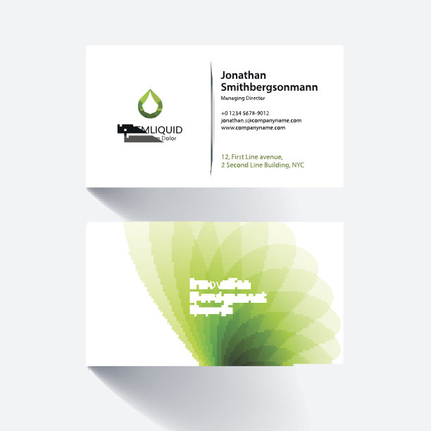 矢量名片模板与软形状和波浪backgro图片下载