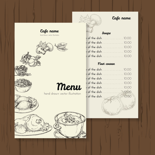 餐厅或咖啡馆菜单设计图片下载