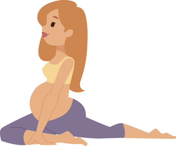 运动风孕妇角色矢量素材图片下载