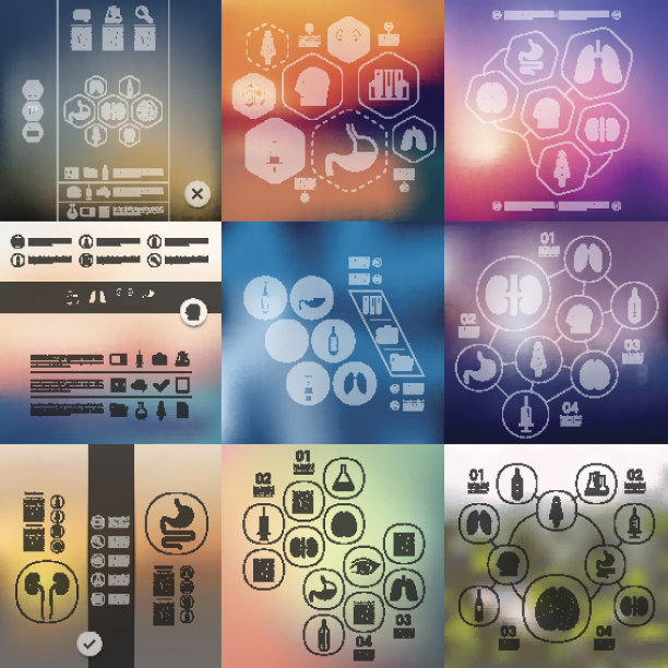 无聚焦背景的医学信息图表图片下载