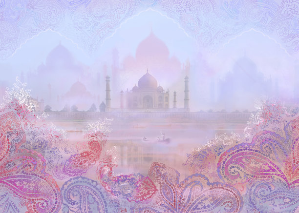 泰姬陵附近的日出图片下载