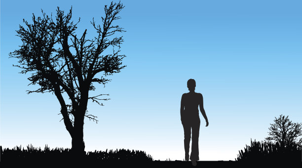 一个女人的矢量剪影。图片下载