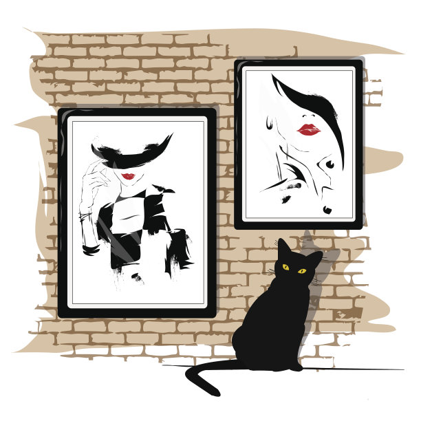 那女孩的肖像挂在墙上图片下载