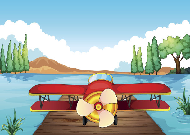 飞机在大自然降落图片下载