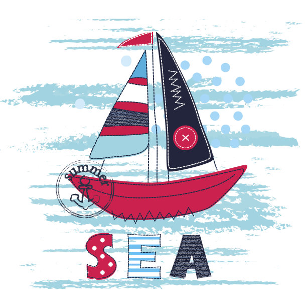 背景与可爱的抽象船图片下载