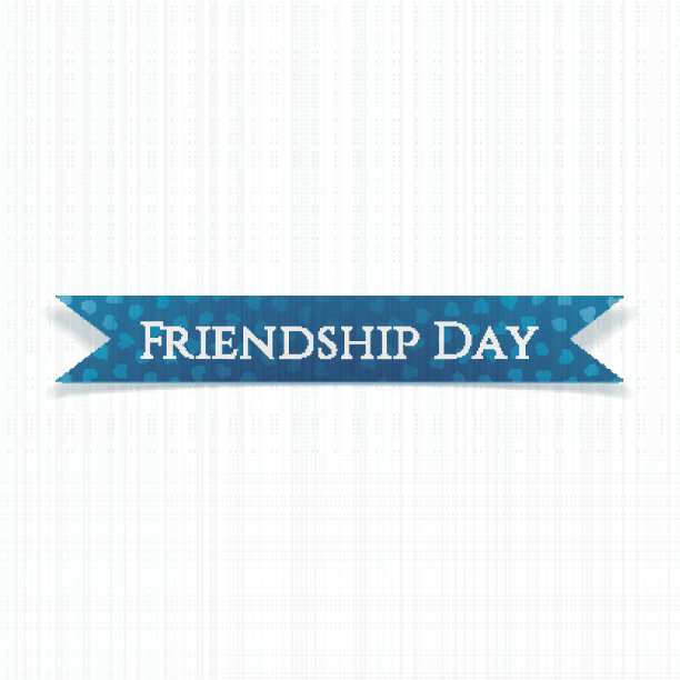 友谊日问候蓝丝带图片下载