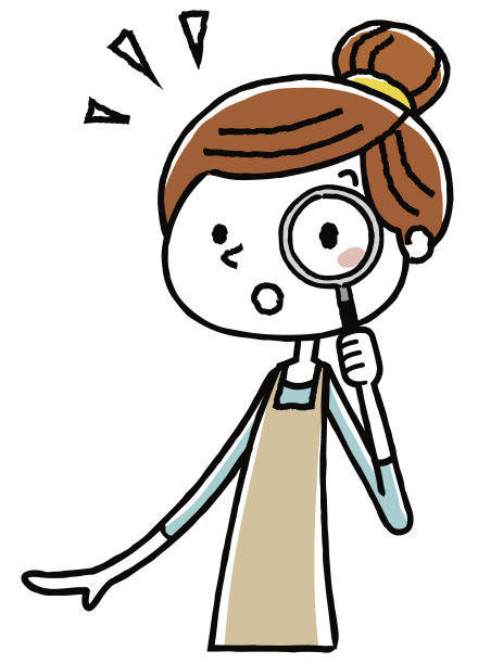 女人用放大镜看围裙图片下载