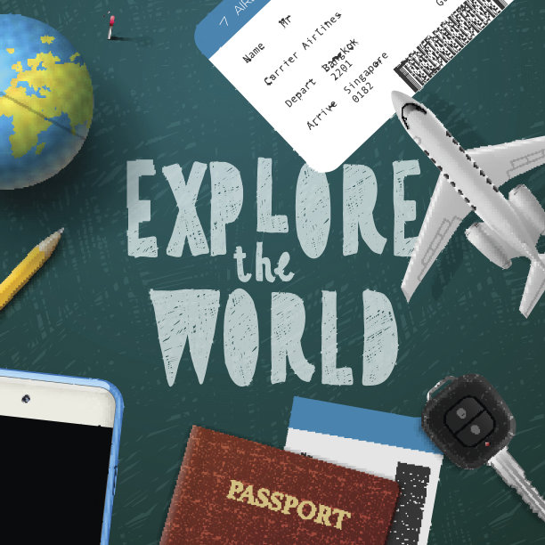 旅游和旅游背景。矢量图图片下载