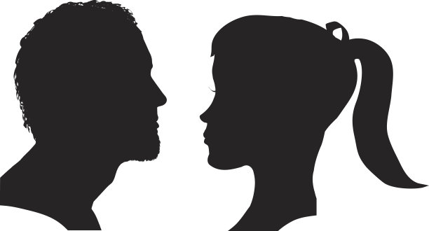 矢量剪影的一对。图片下载