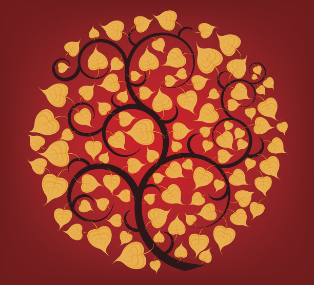 红色背景上的金箔图片下载