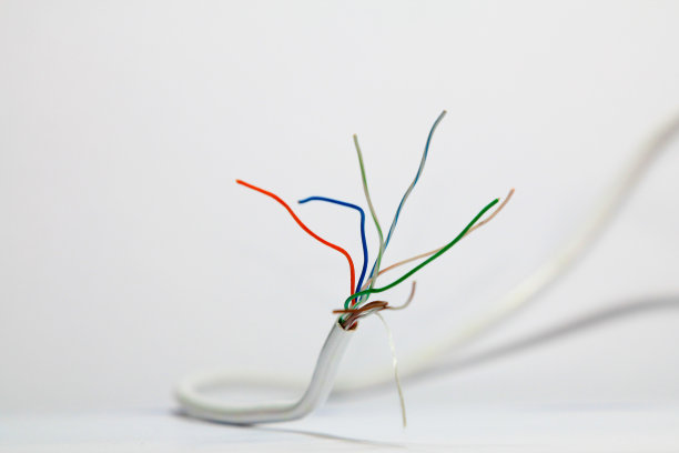 在白色背景上的电线和插头图片下载