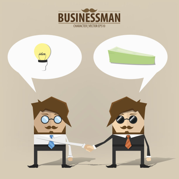 商业人士握手交易，向量EPS10。图片下载