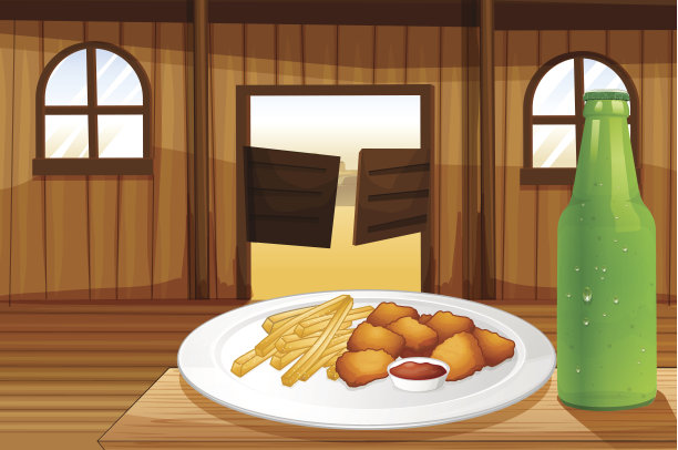 有一盘食物和苏打水的桌子图片下载