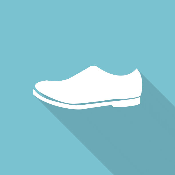 平底鞋图标与长影子。图片下载