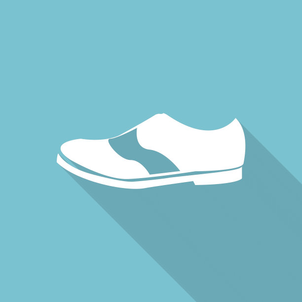 平底鞋图标与长影子。图片下载