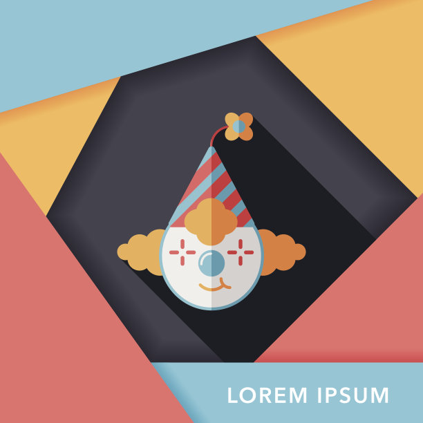 小丑的长影子平面图标，eps10图片下载