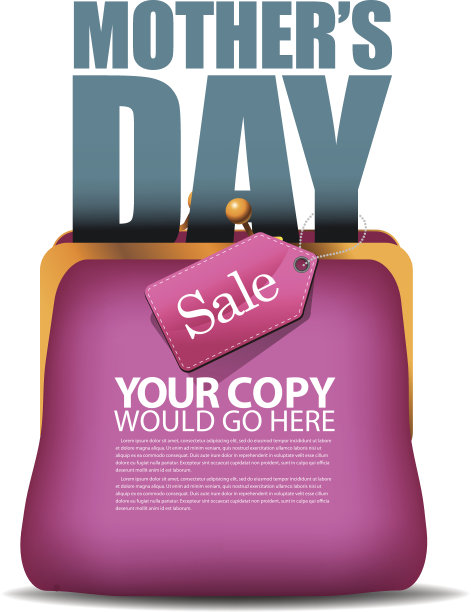 母亲节销售钱包背景EPS 10矢量图片下载