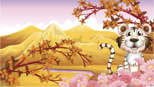 和动物一起看山景图片下载