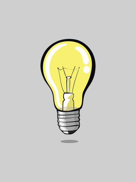 灰色背景上的灯泡图片下载