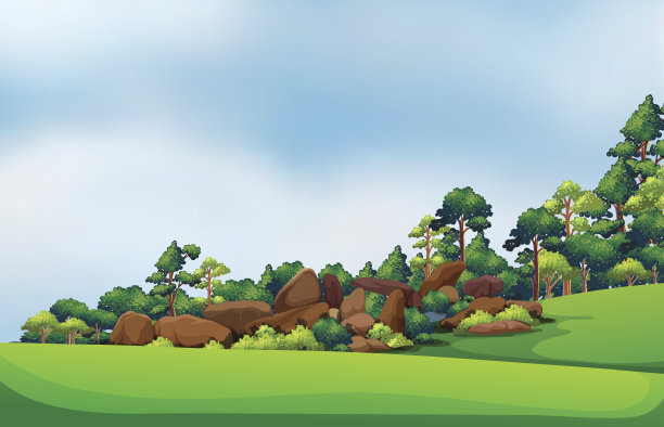 森林中的岩石图片下载