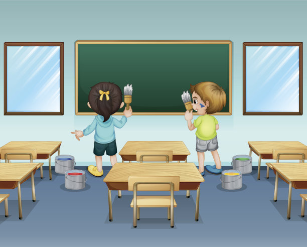 学生们在教室里画画图片下载