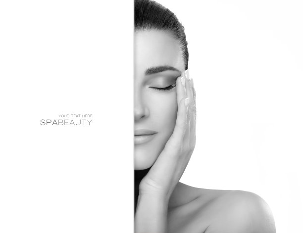 水疗和护肤概念。自然少女脸图片下载