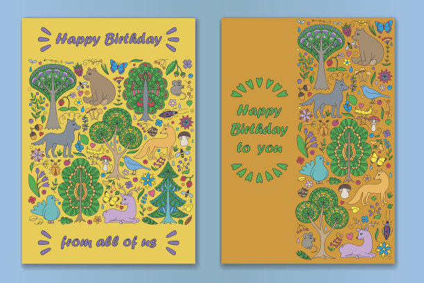 贺卡与仙境乐趣森林图片下载