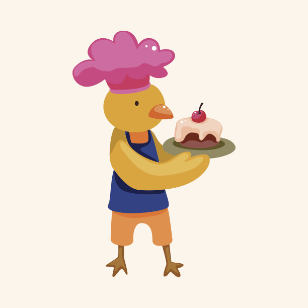 动物厨师卡通主题元素图片下载