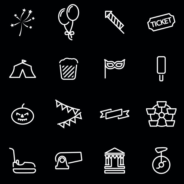 矢量线嘉年华图标集图片下载