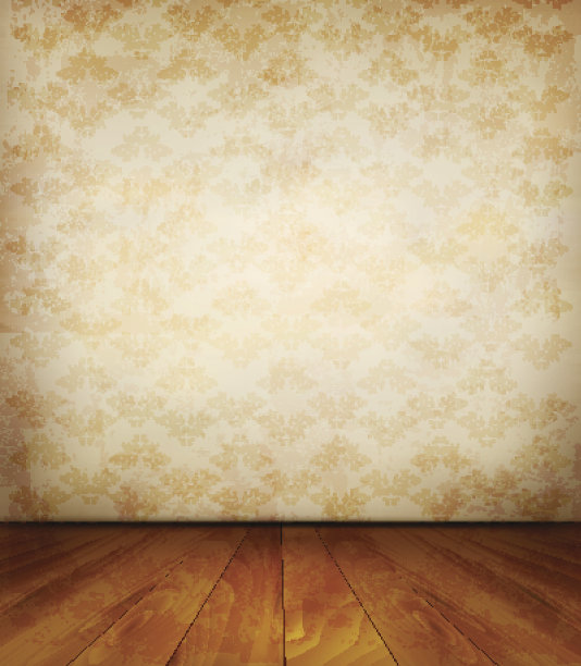 旧墙和木地板。向量。图片下载