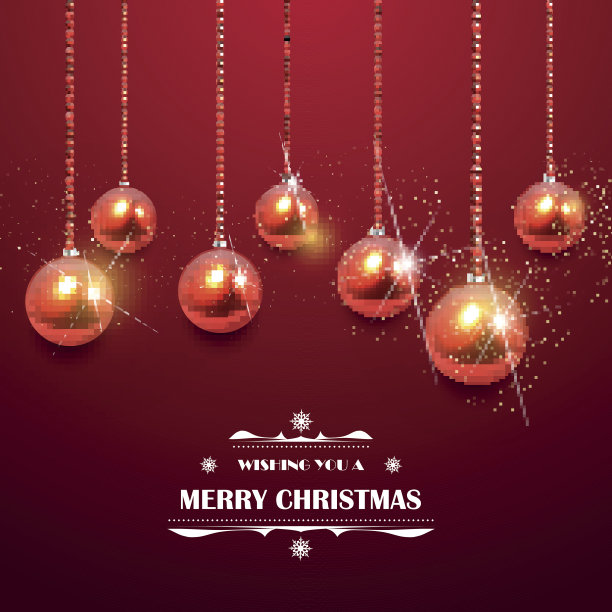 圣诞球装饰。现实的向量设计图片下载