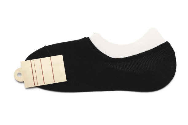 新的黑色袜子标签孤立的白色背景图片下载