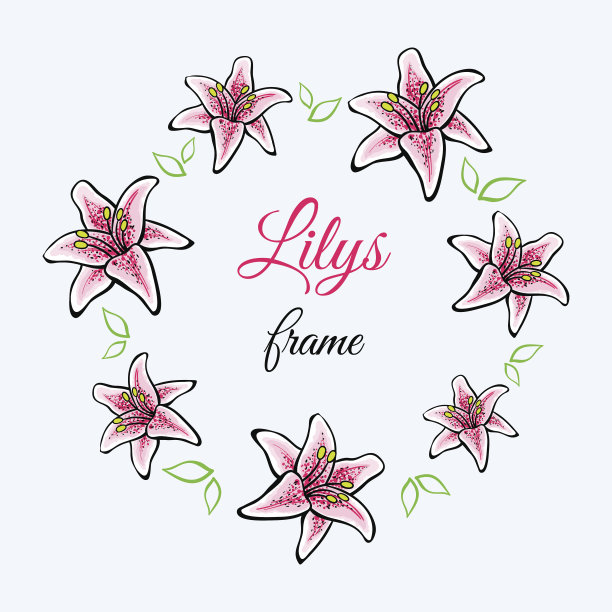 可爱的粉色和金色花朵卡片图片下载