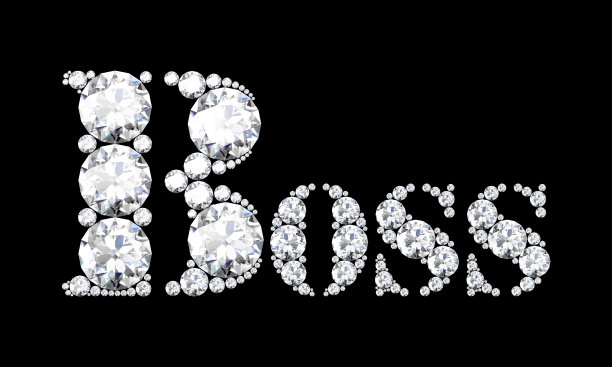 钻石字老板黑色背景(高分辨率3D图像图片下载