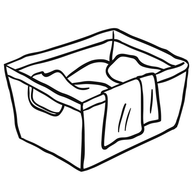 黑白洗衣篮图片下载