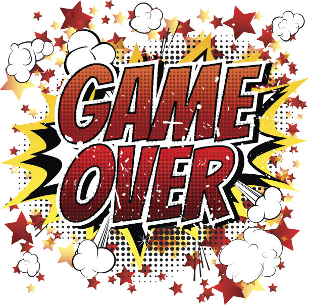 游戏结束-漫画书，卡通表达。图片下载